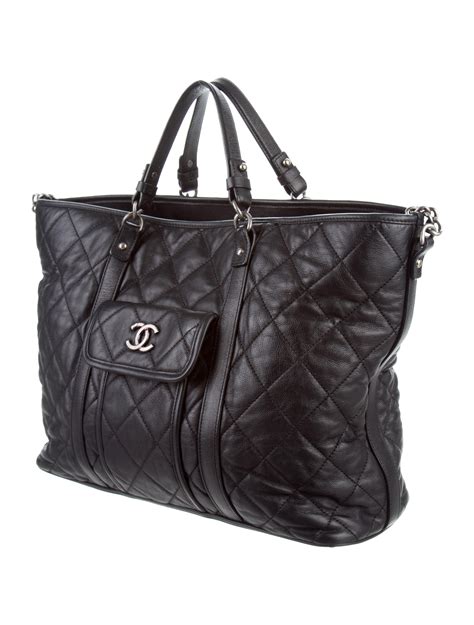 chanel tote bag quilted|large zipped shopping bag chanel.